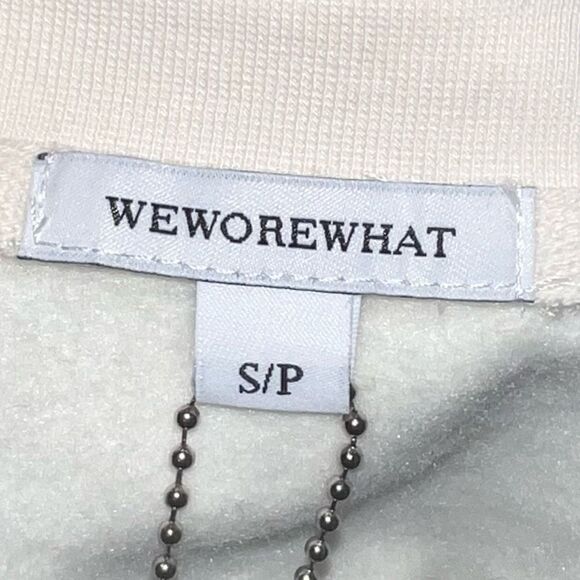 WeWoreWhat Solid Cropped Sweatshirt in Off White - Picture 5 of 13